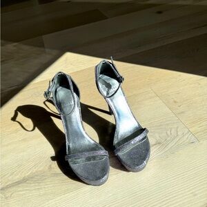 Stuart Weitzman platform glitter sandal